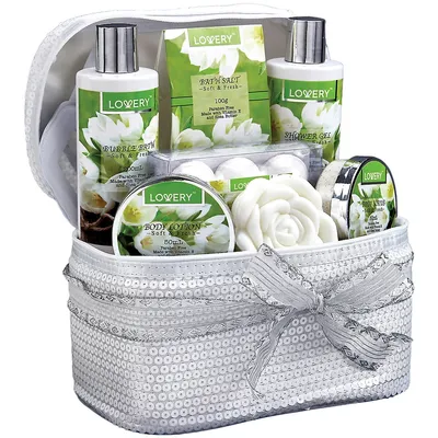 Bath And Body Gift 14pc White Jasmine Spa Set