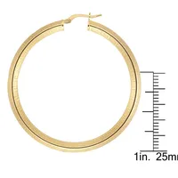 18kt Gold Plated 48mm Greek Key Hoop Earrings