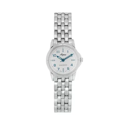 Stylish Womens 26mm Round Metal Link Bracelet Watch, Analog Easy To Read Large Numbers, Removable Wrist Watches