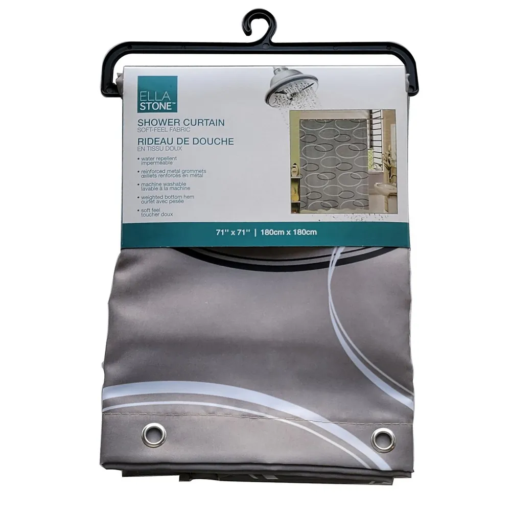 Polyester Shower Curtain, 71" X 71", Gray