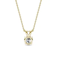 14k Yellow Gold & 1.00 Ct. T.w. Created Moissanite Solitaire Pendant Necklace