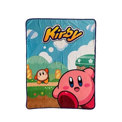 Kirby Walking Logo Waddle Dee Throw Blanket