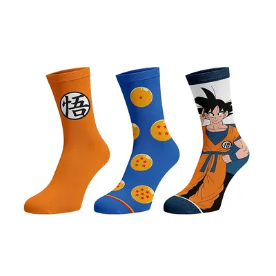 Dragon Ball Super Goku Kanji 3 Pack Crew Socks