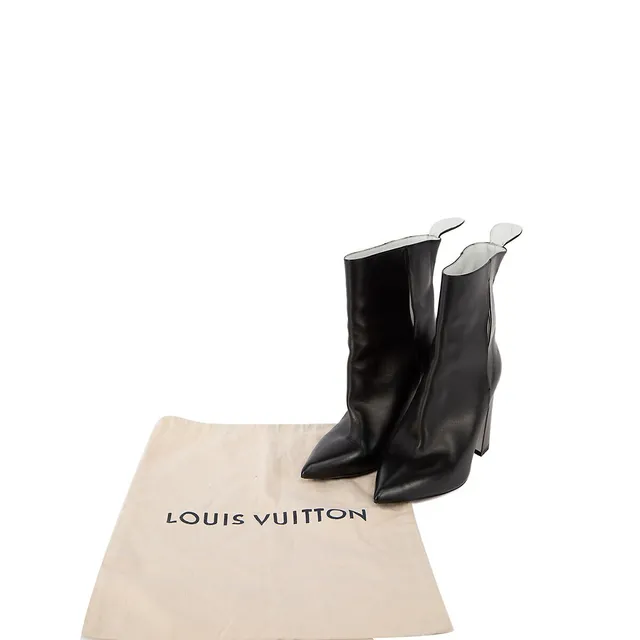 Pre-owned Louis Vuitton Matchmake Leather Ankle Boots In Beige