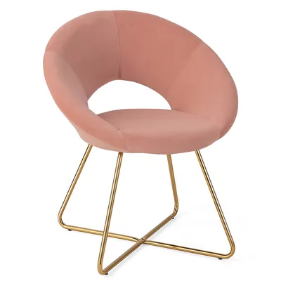 Modern Velvet Accent Chair Upholstered Vanity Leisure With Metal Legs