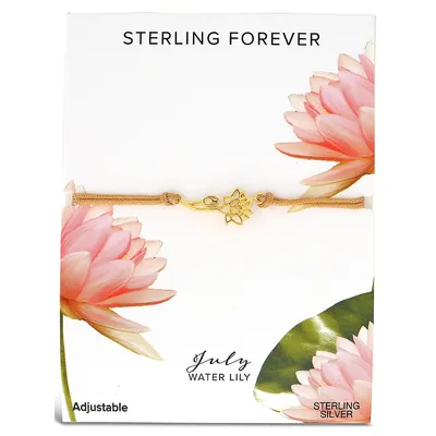 Sterling Silver Birth Flower Bolo Bracelet-july