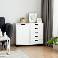 5-drawer Dresser Chest Mobile Storage Cabinet W/door, Printer Stand Home Office
