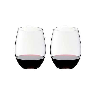 O 2-Piece Cabernet-Merlot Stemless Wine Glasses