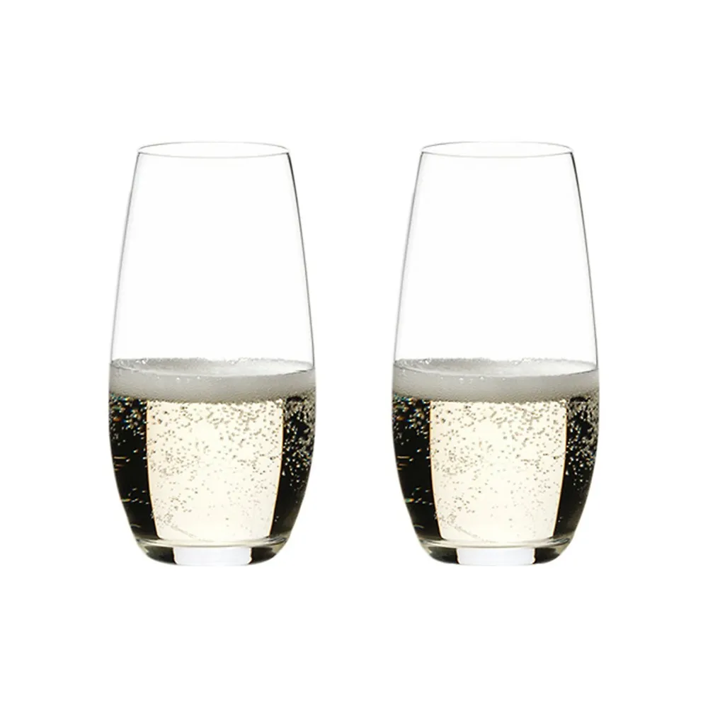 O 2-Piece Stemless Champagne Glass Set