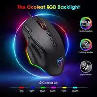 Pc257a Wired Gaming Mouse With Rgb Backlit, Adjustable Dpi, 10 Programmable Buttons