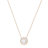 Sparkling Dance Crystal Rose Goldplated Round Pendant Necklace