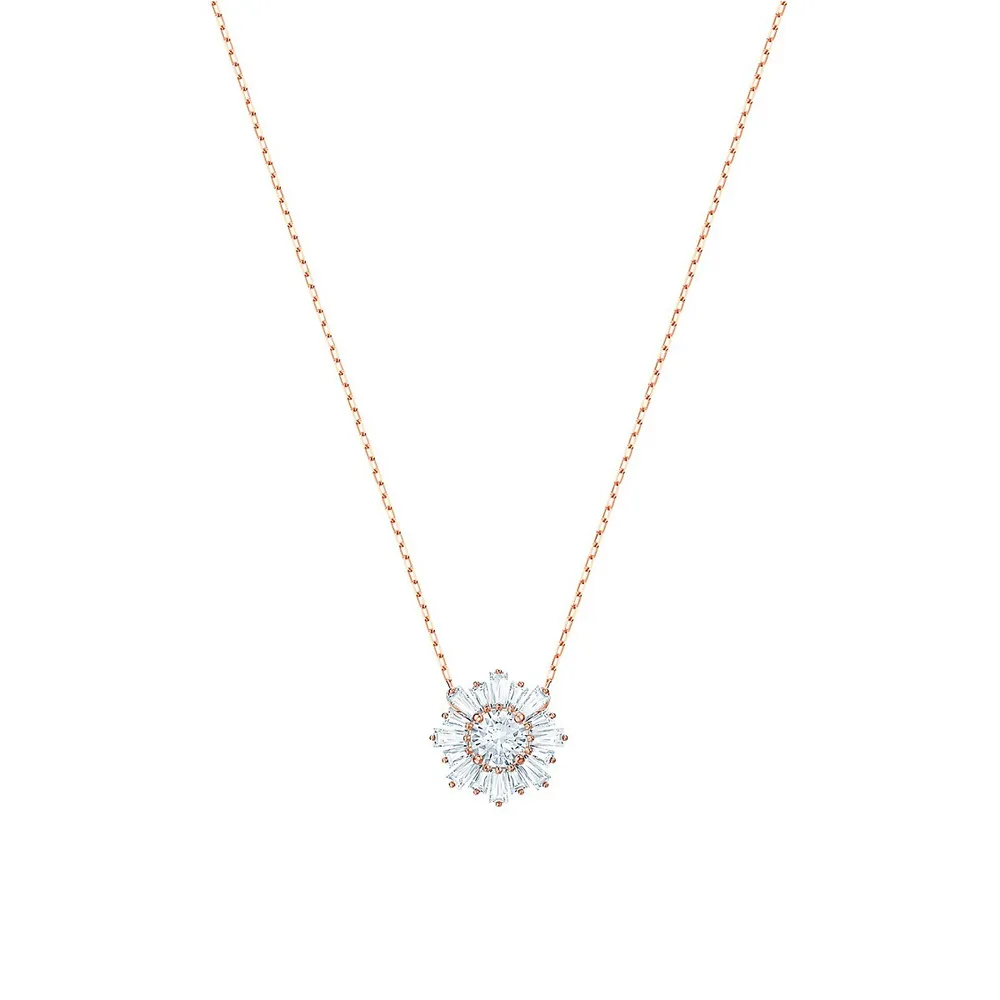 Sunshine Rose Gold & Crystal Pendant Necklace