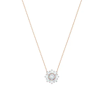 Sunshine Rose Gold & Crystal Pendant Necklace