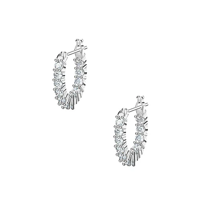 Vittore Rhodium-Plated & Swarovski Crystal Mini Hoop Earrings