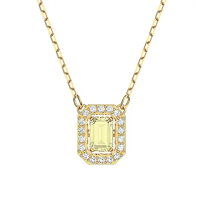 Millenia Square Crystal Pendant Necklace