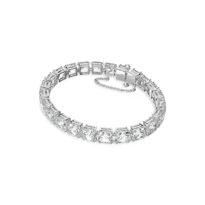 Bracelet rhodié en cristal Swarovski taille carrée Millenia