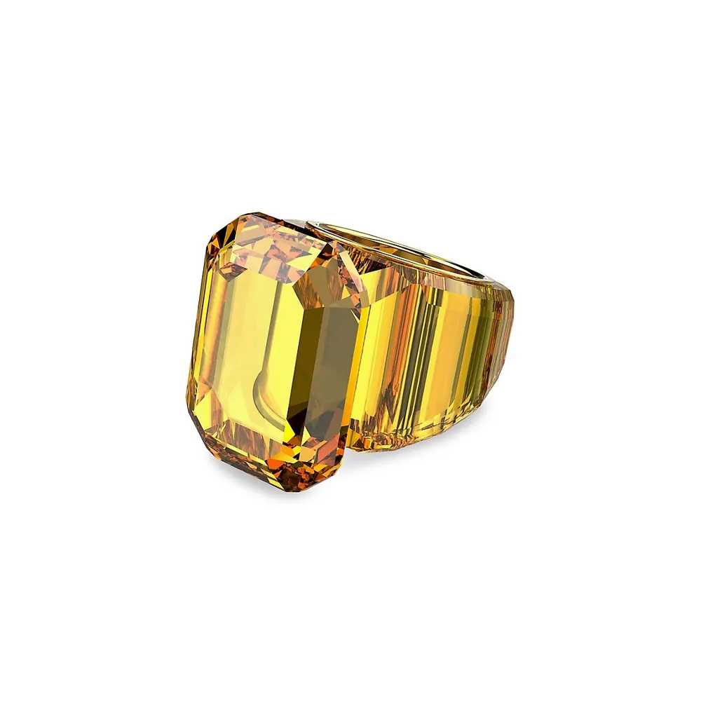 Lucent Goldtone & Yellow Crystal Ring