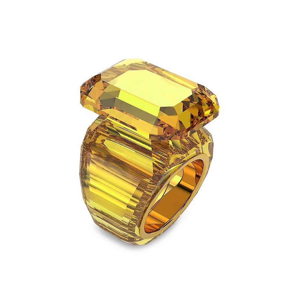 Bague dorée avec cristaux jaunes Lucent