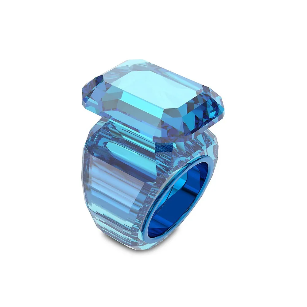 Lucent Blue Crystal Cocktail Ring