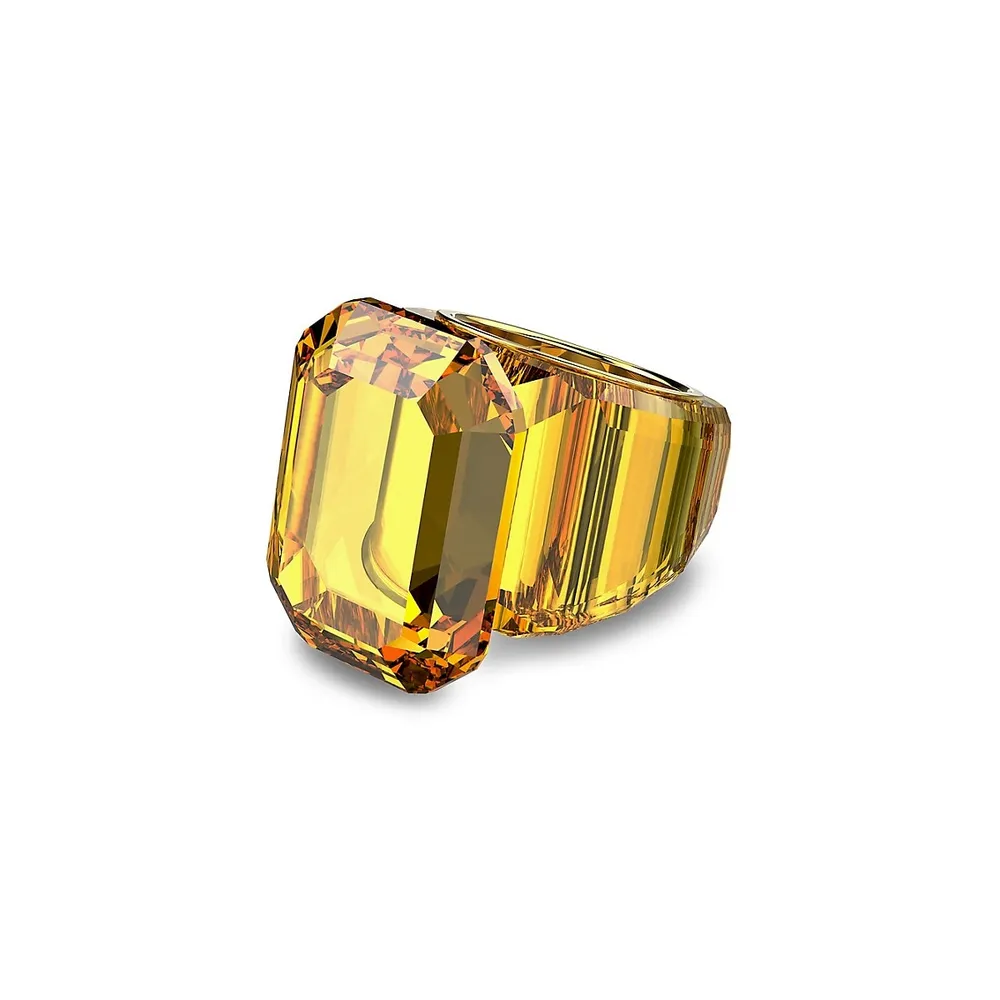 Lucent Goldtone & Yellow Crystal Ring