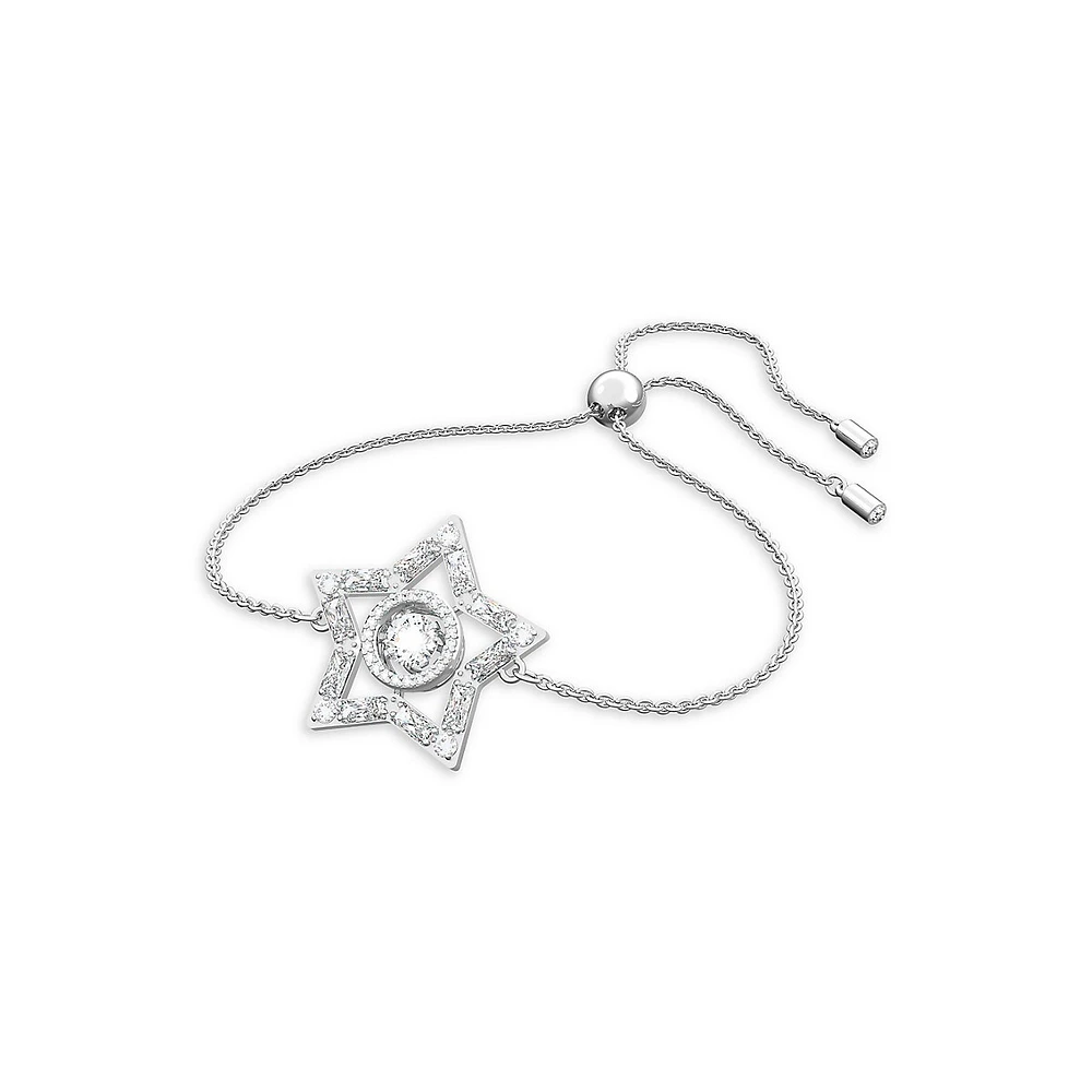 Bracelet à pendentif étoile en cristal et rhodié Hollow Stella