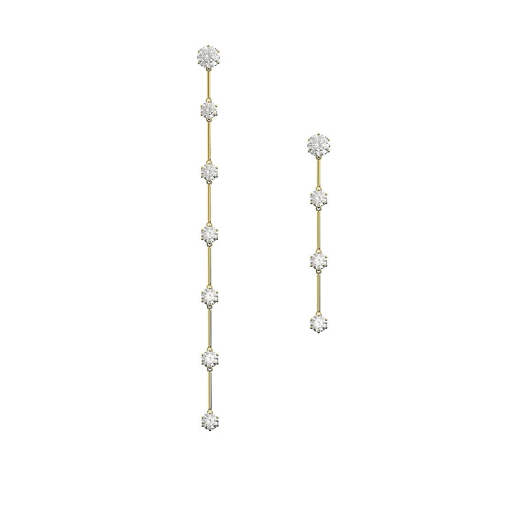 Constella Goldplated & Crystal Asymmetrical Drop Earrings