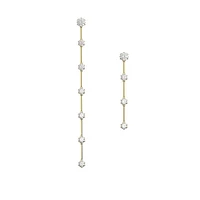 Constella Goldplated & Crystal Asymmetrical Drop Earrings