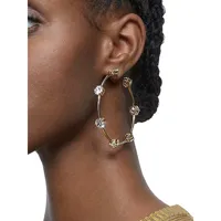 Constella Goldplated & Crystals Hoop Earrings