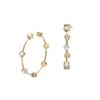 Constella Goldplated & Crystals Hoop Earrings