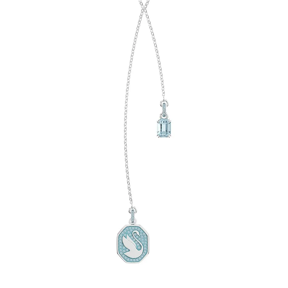 Signum Crystal & Rhodium-Plated Y-Necklace