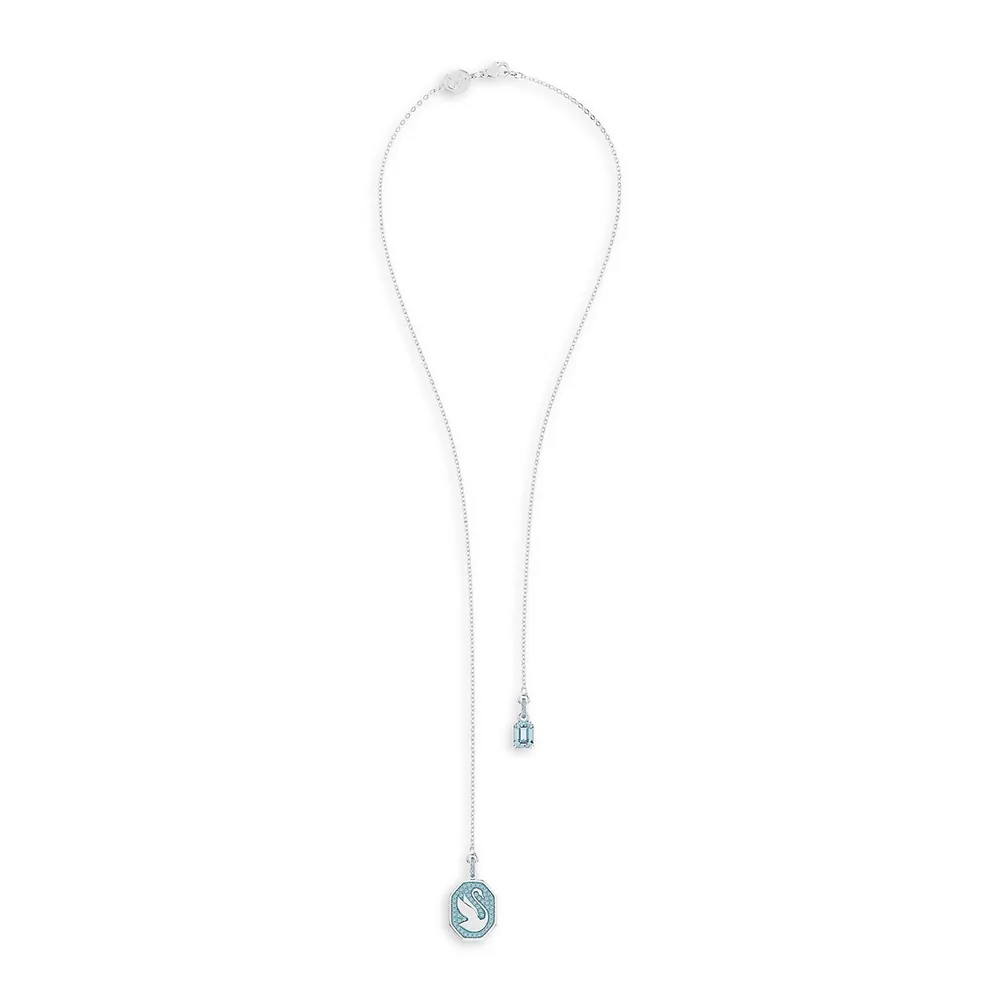 Signum Crystal & Rhodium-Plated Y-Necklace