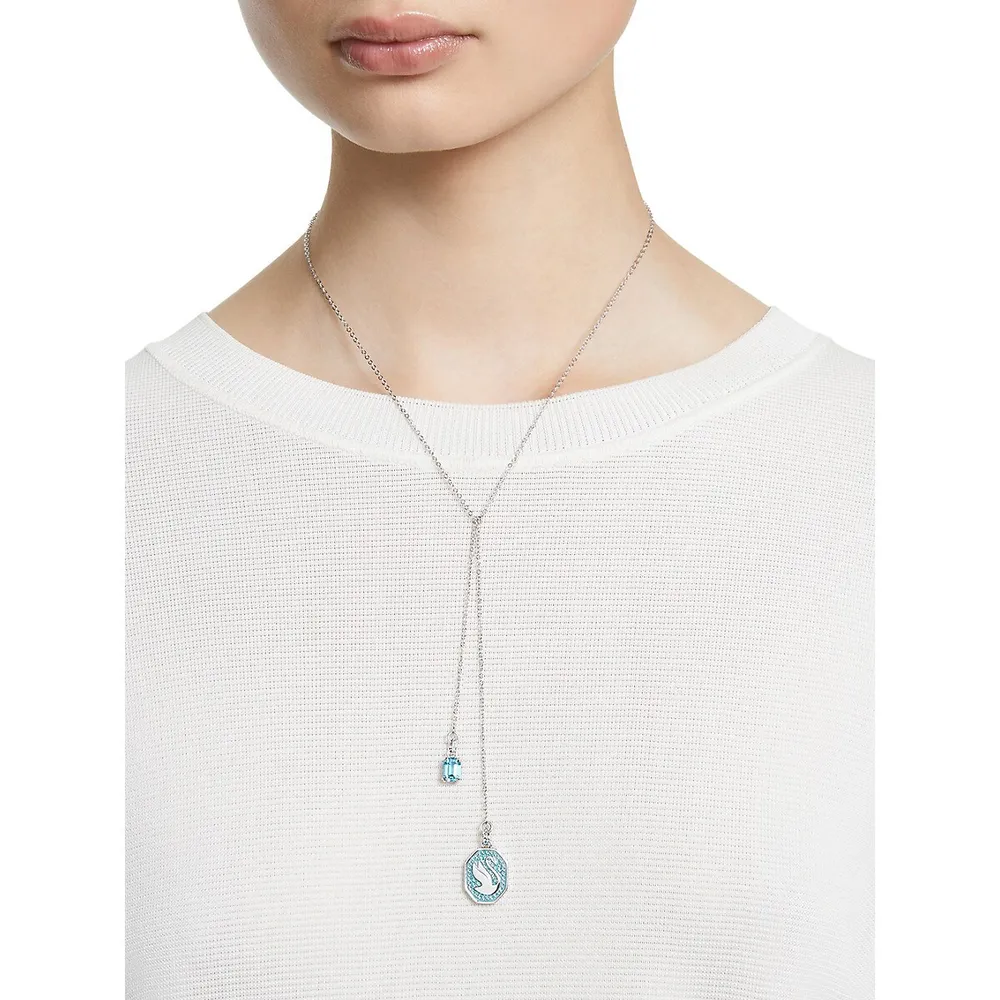 Signum Crystal & Rhodium-Plated Y-Necklace