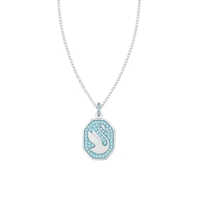 Signum Crystal & Rhodium-Plated Swan Pendant Necklace