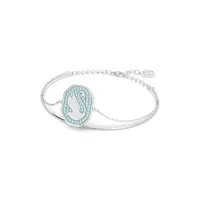 Signum Swan Crystal & Rhodium-Plated Bangle Bracelet