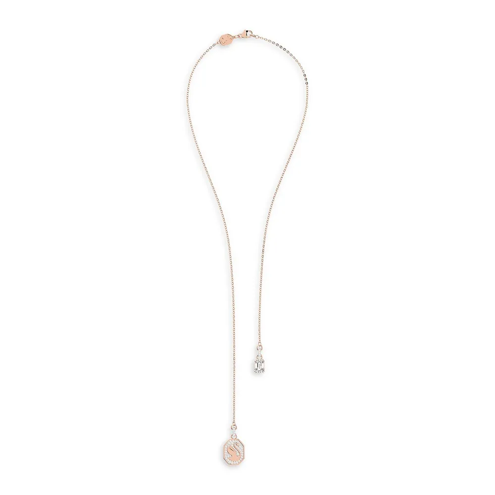 Signum Crystal & Rose Goldplated Y-Necklace