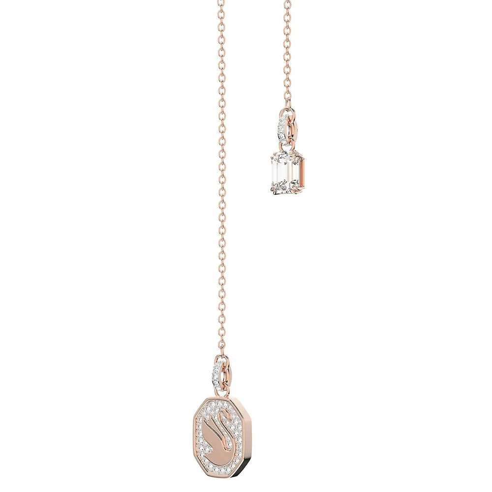 Signum Crystal & Rose Goldplated Y-Necklace