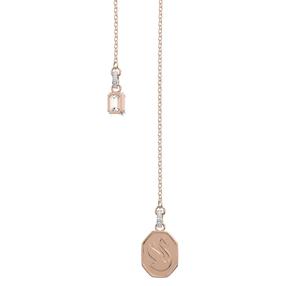 Signum Crystal & Rose Goldplated Y-Necklace