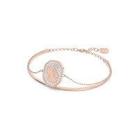 Signum Swan Crystal & Rose Goldplated Bangle Bracelet