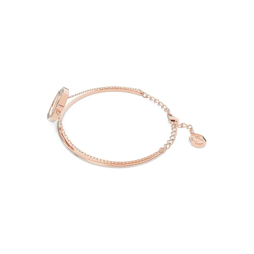 Signum Swan Crystal & Rose Goldplated Bangle Bracelet