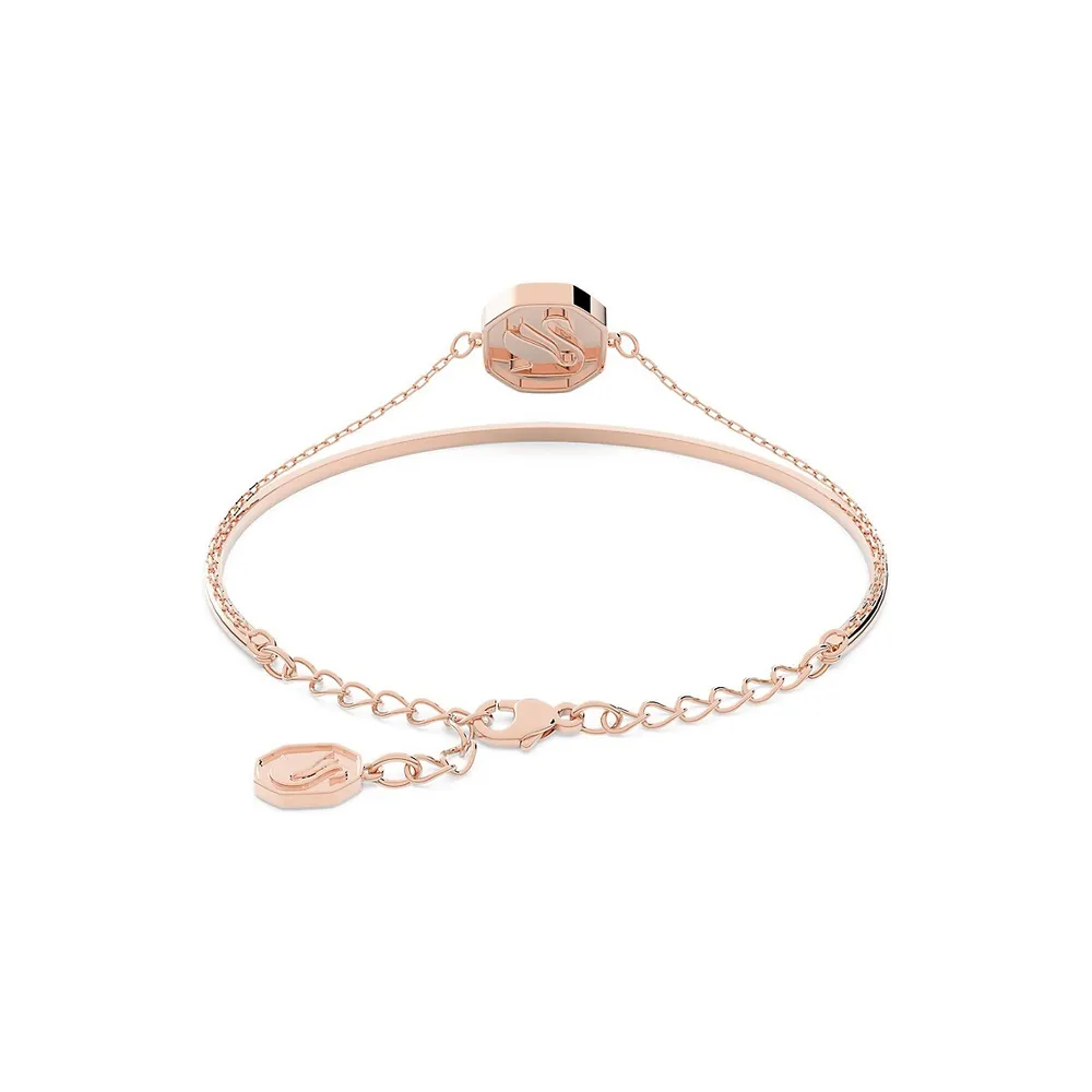 Signum Swan Crystal & Rose Goldplated Bangle Bracelet