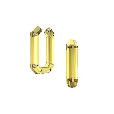 Lucent Yellow Octagon Hoop Earrings