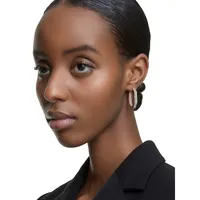 Dextera Rose Goldplated & Swarovski Crystal Medium Hoop Earrings