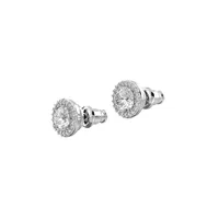 Constella Rhodium-Plated & Round-Cut Crystal Stud Earrings