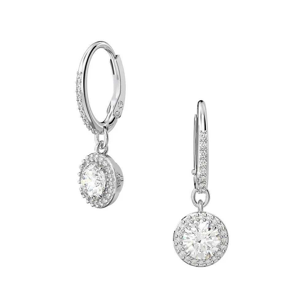Constella Rhodium-Plated & Crystal Drop Earrings