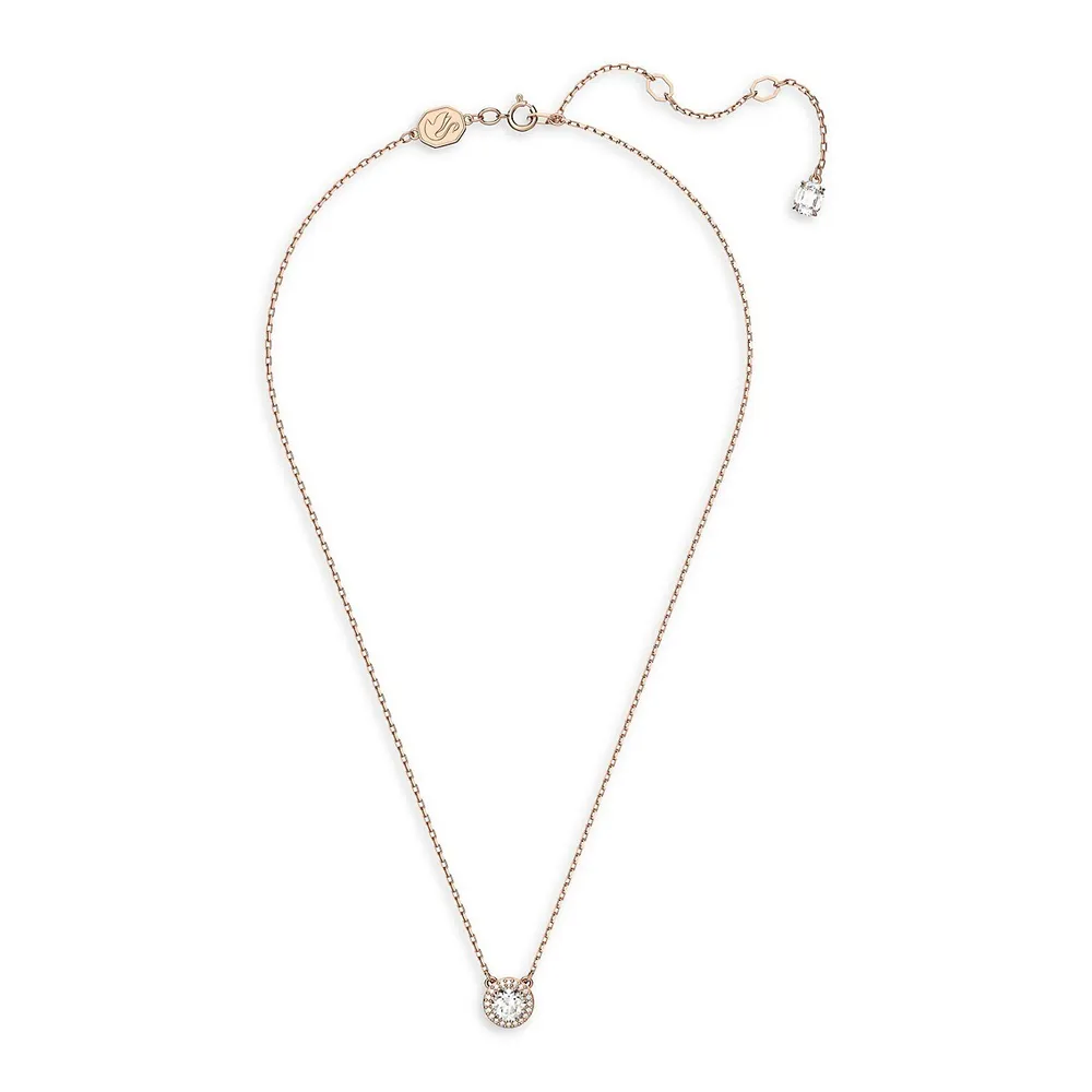 Constella Rose Goldplated & Pavé Crystal Pendant Necklace