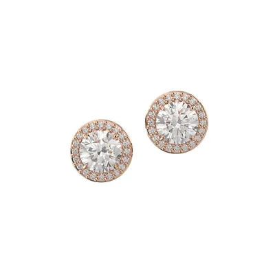 Constella Rose Goldtone & Crystal Stud Earrings