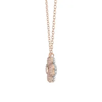 Latisha Rose-Goldplated & Crystal Reversible Flower Pendant Necklace
