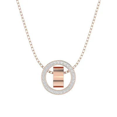 Hollow Rose Goldplated & Swarovski Crystal Pendant Necklace