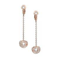 Generation Rose-Goldplated & Crystal Spiral Drop Earrings