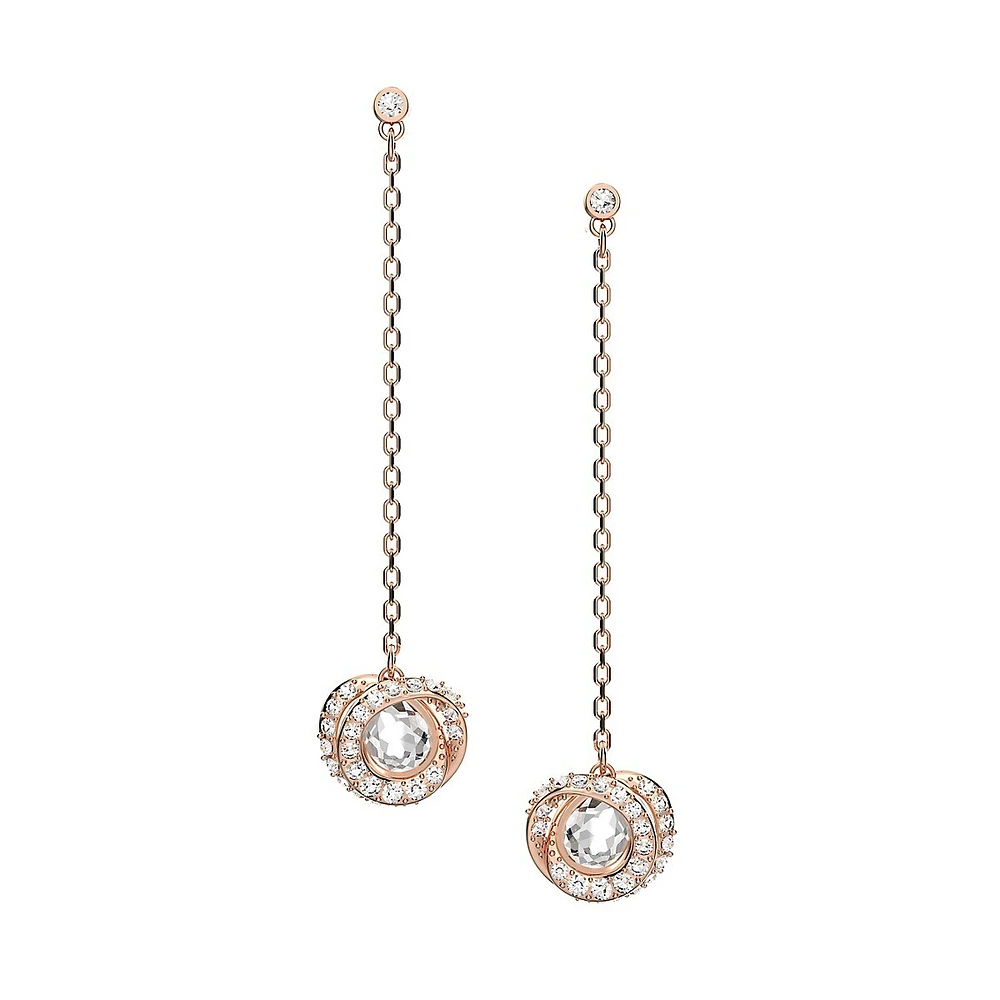 Generation Rose-Goldplated & Crystal Spiral Drop Earrings